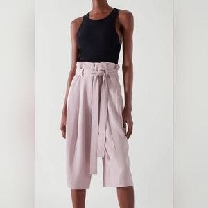 COS Blush Pink Pleated Culottes with Belt
